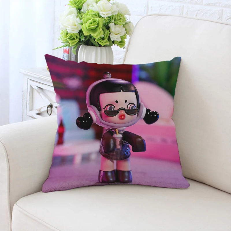 

Home Decor P-Pop Mart Molly Decorative Pillow Cover 45x45 Covers for Bed Pillows Cushion Cover 50x50 Aesthetic Room Decoration