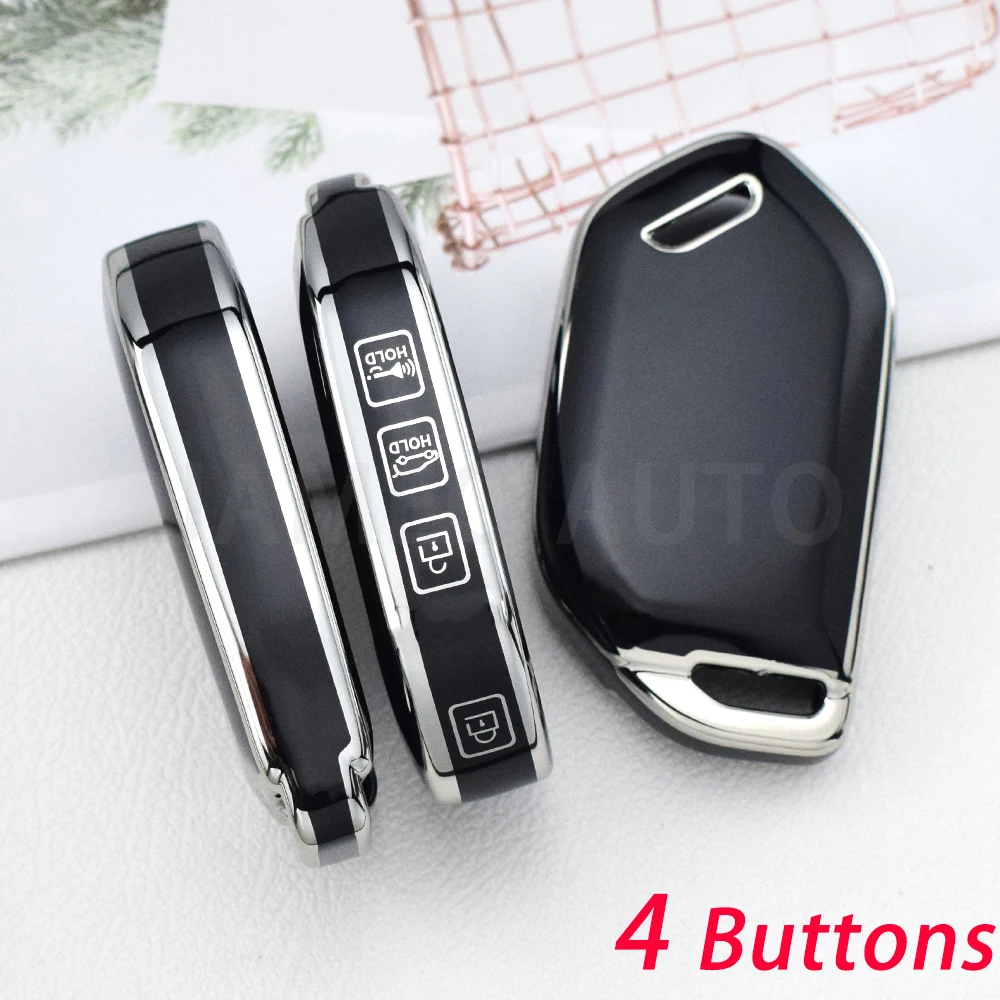 For Kia Carnival EV9 Picanto GT Line 2024 For Hyundai 5 6 7 8 Buttons Silver Smart Remote Key Car Key Case Cover Car Accessories