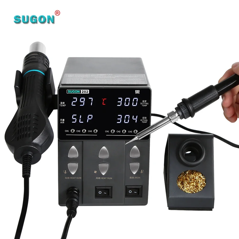 Mobile Repair Tools SUGON 202  Heat Sugon Work Station  2 in 1 Sugon Soldering Station