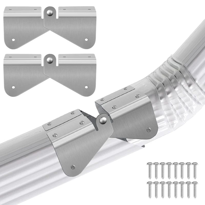 Stainless Steel Gutter Downspout Extension Hinge, Flip Up Hinge Design, Compatible With Rectangle And Square Downspout