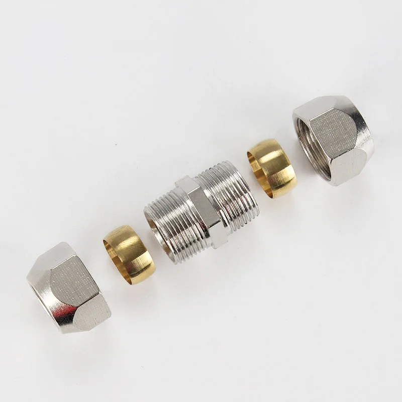 Brass Ferrule Compression Pneumatic Tube Fittings 4 6 8 10 12 14 16mm Oil Water Gas T-type L-type Cross-type Connector