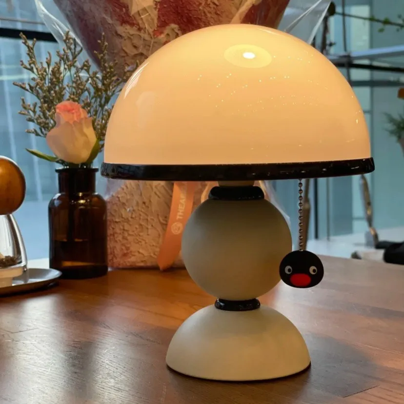 

Penguin Desk Lamp Home Pingu Rechargeable Desk Lamp Bedroom Bedside Nightlight Cartoon Trend Toy Girl Birthday Gift
