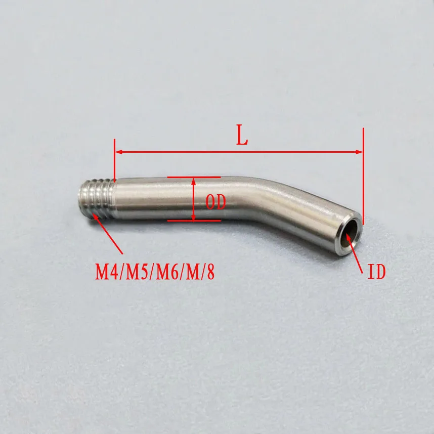 SS304 Stainless Steel Threaded Hollow Bent Tube For CNC Sprayer