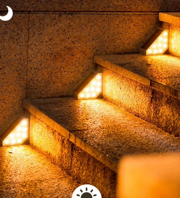 

Solar LED Stair Lights with Motion Sensor Outdoor Step 3 Mode Lighting IP67 Decorative Light for Patio Garden Solar Panel Lamps