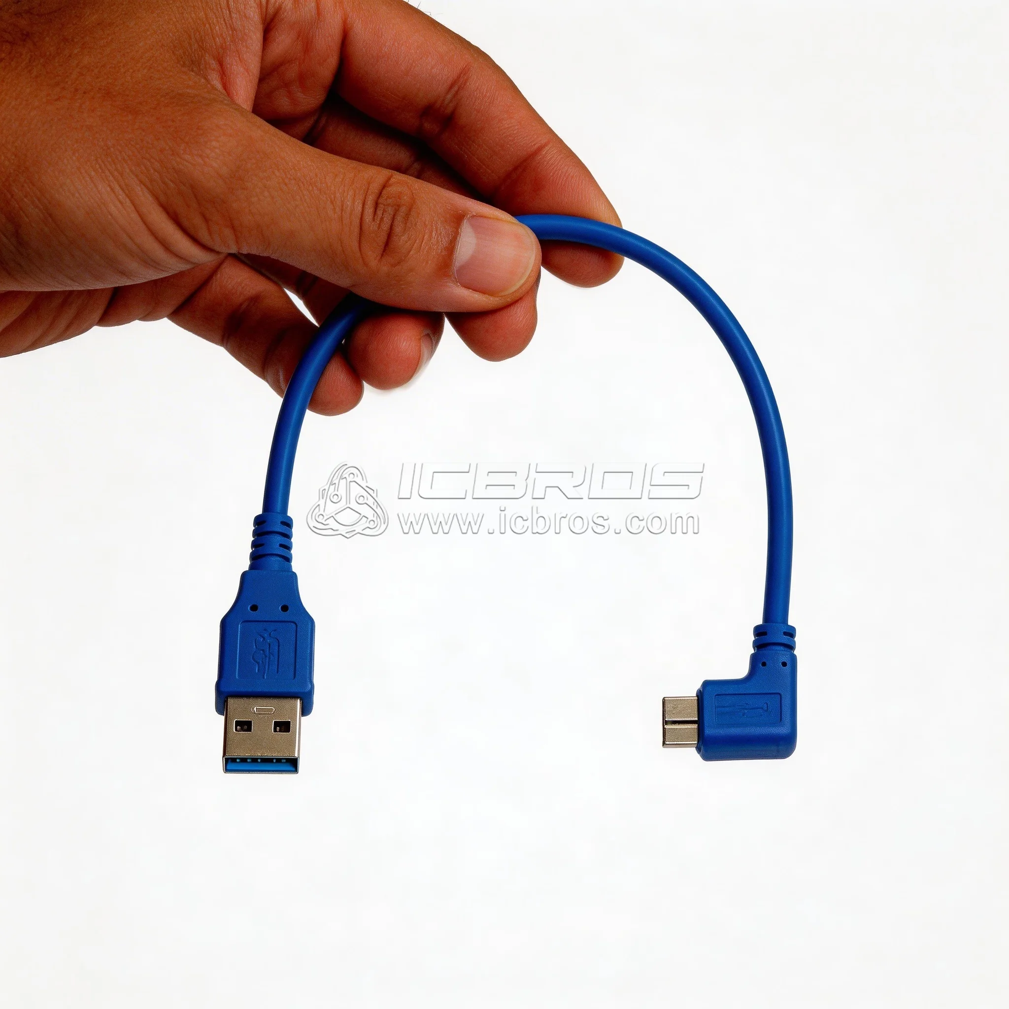 5pcs USB 3.0 to 90 Degree Angle Left And Right Elbow Micro-B Cord USB 3.0 External Hard Drive Cable for WD Lacie Hitachi Seagate