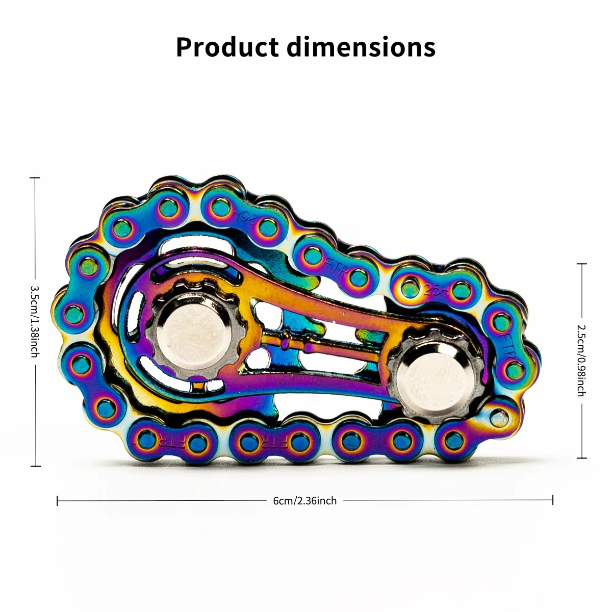 سلسلة دراجات إصبع سبينر، لعبة تململ من الفولاذ المقاوم للصدأ بتصميم صامت باستخدام الحاسب الآلي للبالغين، أداة تخفيف التوتر والمكتب والتركيز، #3