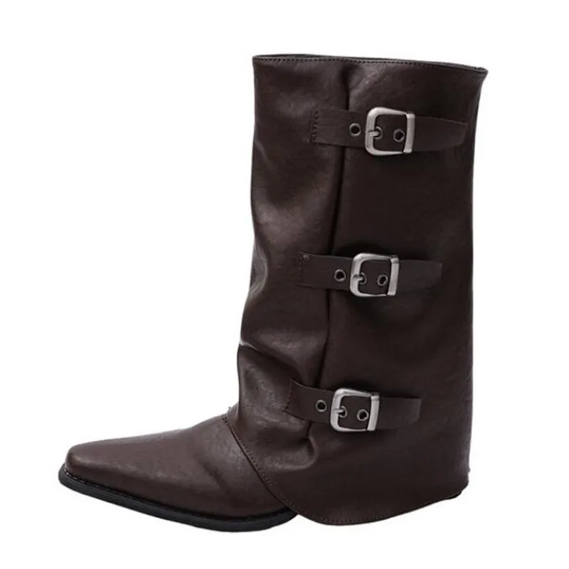 Luxury Woman Boots Knee High Platform Chunky Heels Trend Punk Gothic New Rock Leather Fashion Women's Shoes Motorcycle Footwear