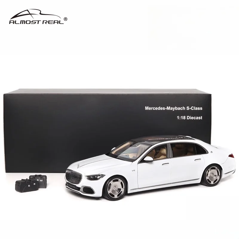 1:18 Alloy Full open Mercedes-Maybach S-Class 2021 model alloy compression shaft miniature simulation model, adult decoration,