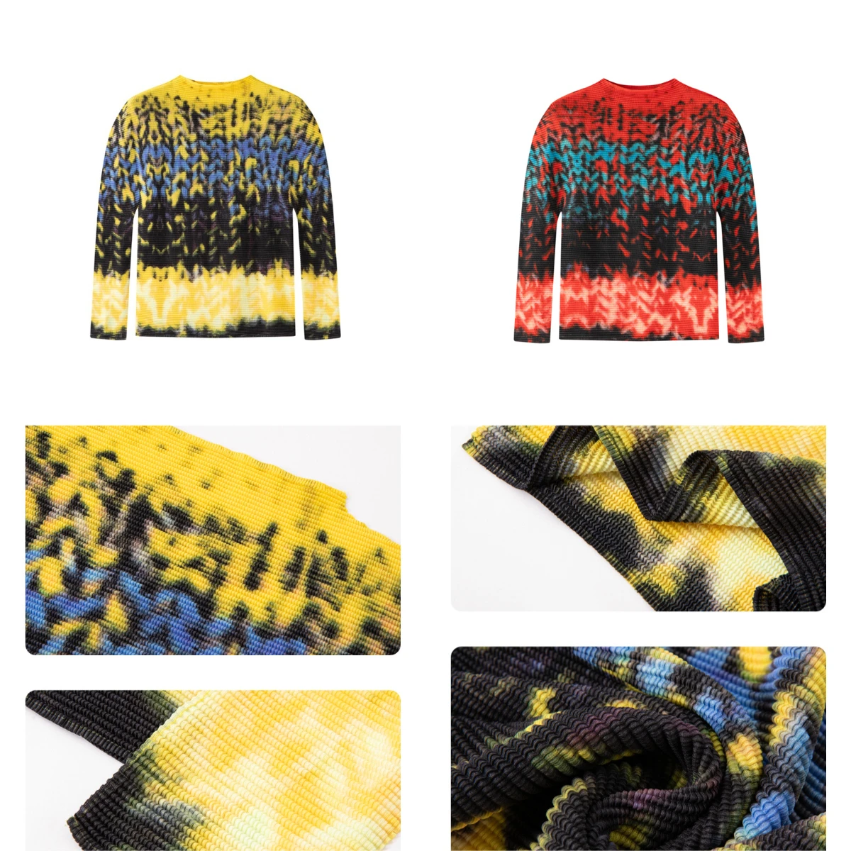 

Miyake Plissé 2026 New Japanese Printing Blouse Half-high Neck Long Sleeved Women Pleated Slim Pullover Bottoming Shirt Pleated