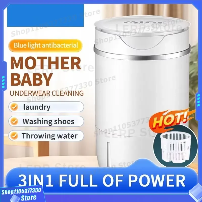 4.5L Mini Washing Machine Semi Automatic Small Washer for Baby Clothes Underwear Household Dormitory Cleaning Compact Design