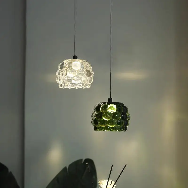 Bedroom bedside pendant light modern luxurious minimalist high-end restaurant bar counter grape glass lamp