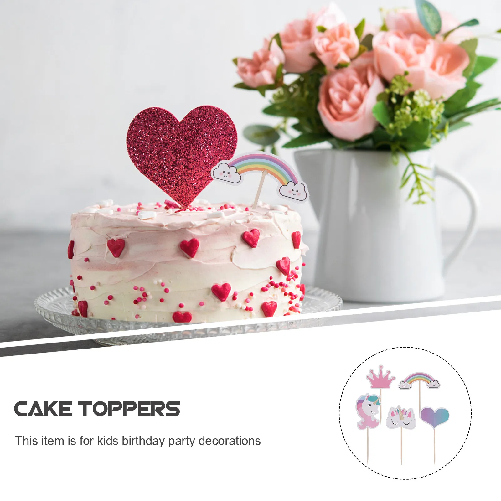 

24 Pcs Birthday Cupcake Topper cartoon horse Cupcake Toppers kids Birthday Cake Toppers Party Decor for Girls Decorating Toppers