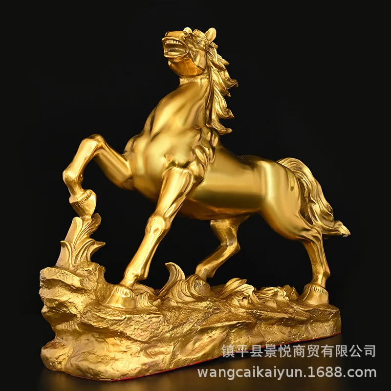 Pure Copper Ornament Win Instant Success Chinese Zodiac Jump Horse Living Room Office Decorations Large Store Opened