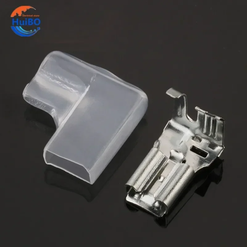 

100 наборов 6,3 штепсельных пружин + оболочка 0,4 толстых женских медных разъемов, Штепсельных Разъемов холодного прессования