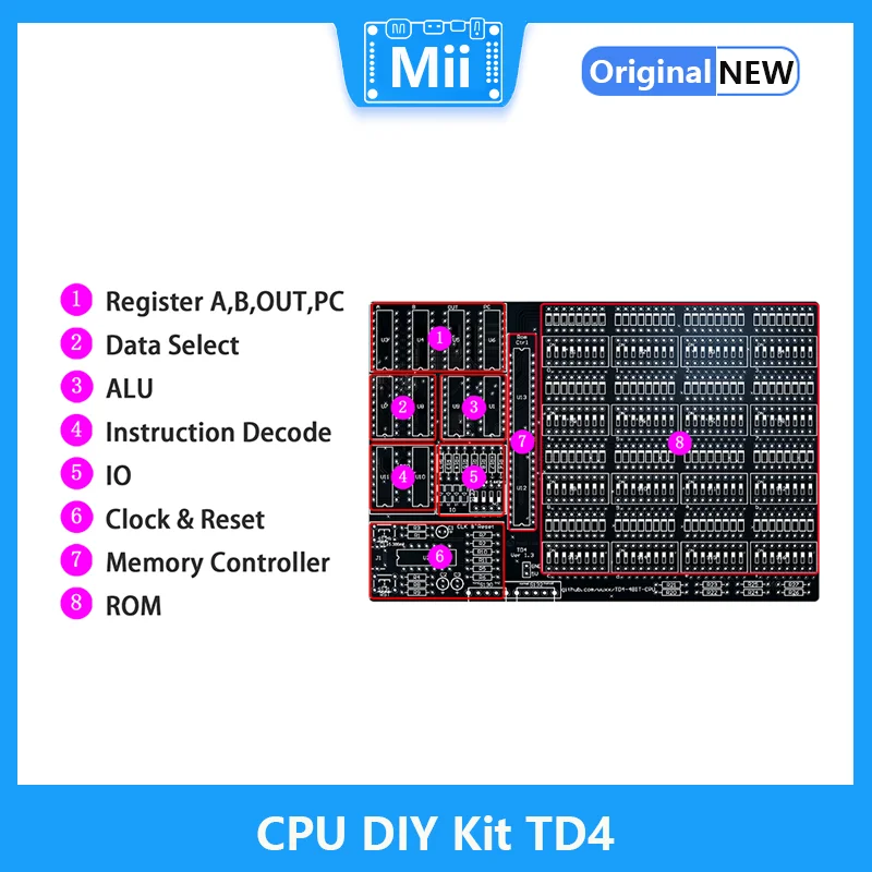 Imagem -04 - Cpu Kit Faça Você Mesmo Fazer Uma Cpu Simples de Bits por si Mesmo Open Source Software Hardware Incluindo Pcb e Todos os Componentes Td4