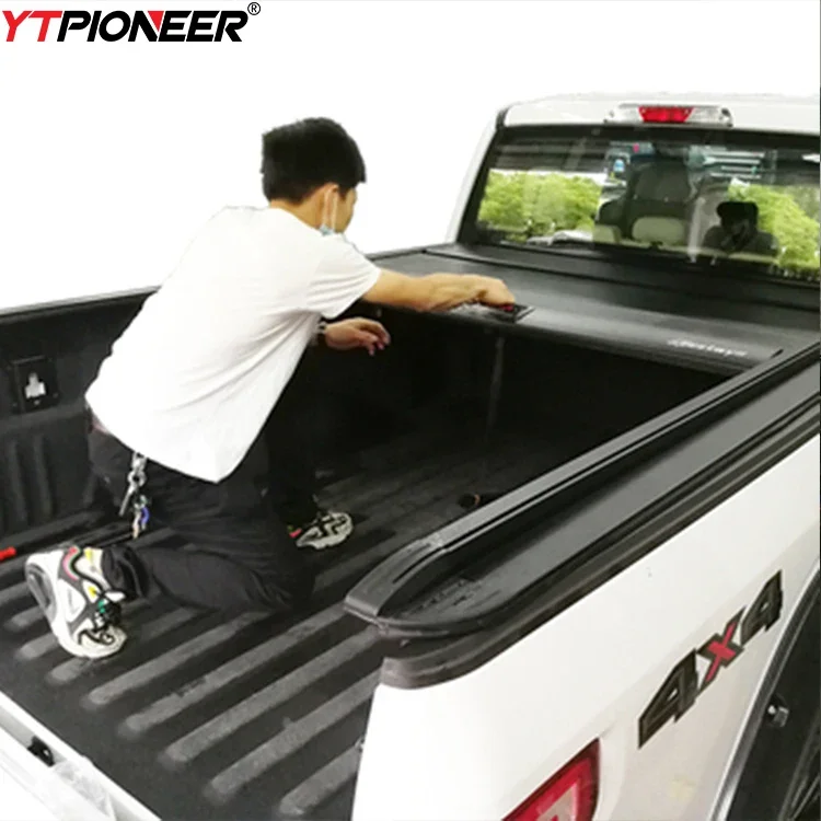 

Truck Bed Cover Aluminum Hard Retractable Pickup Manual Tonneau Covers For Ford F150 Raptor 2009-2022
