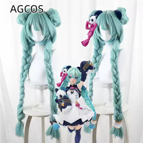 AGCOS MIKKU Panda Cosplay Wig Anime Girl Mikuku Christmas Cosplay Hair Wigs