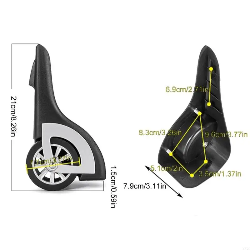 X7XC 1 زوج PVC Luggages يدور عجلات Trunk Luggages Dorcase Presection Caster For Business Faciture