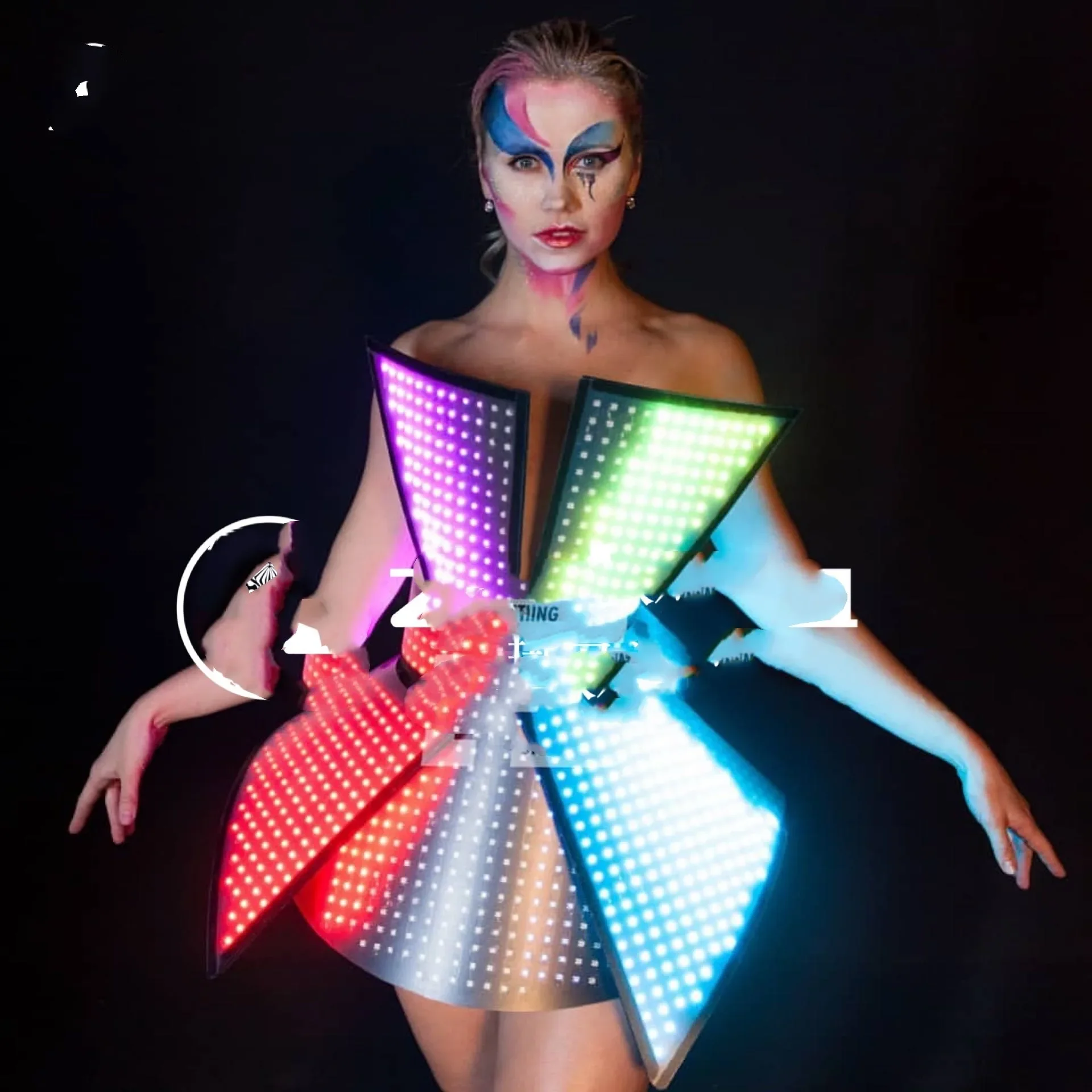 Traje luminoso LED programável, High-End Nightclub Bar, Gogo Technology Show, Novo