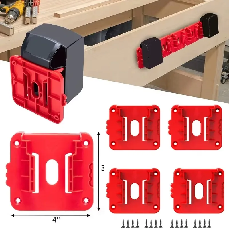 1/2pcs Machine Holder Battery Storage Rack for Milwaukee 14.4V 18V Li-ion Battery Wall Mount Tool Bracket Fixing