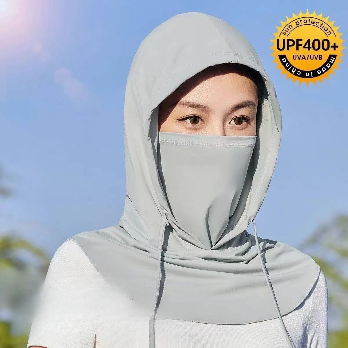 Sunscreen Mask, Hat, Integrated Neck Protection, Full Face UV Protection, Riding Suit, Head Cover, Ice Silk Scarf for Men