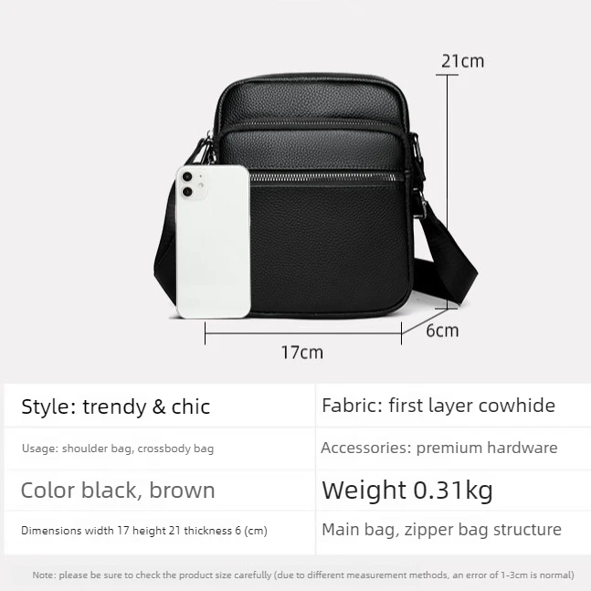 New Simple Men's Single-shoulder Bag, Outdoor Casual Cross-body Bag, Multi-layer Large-capacity Waterproof Cross-body Bag