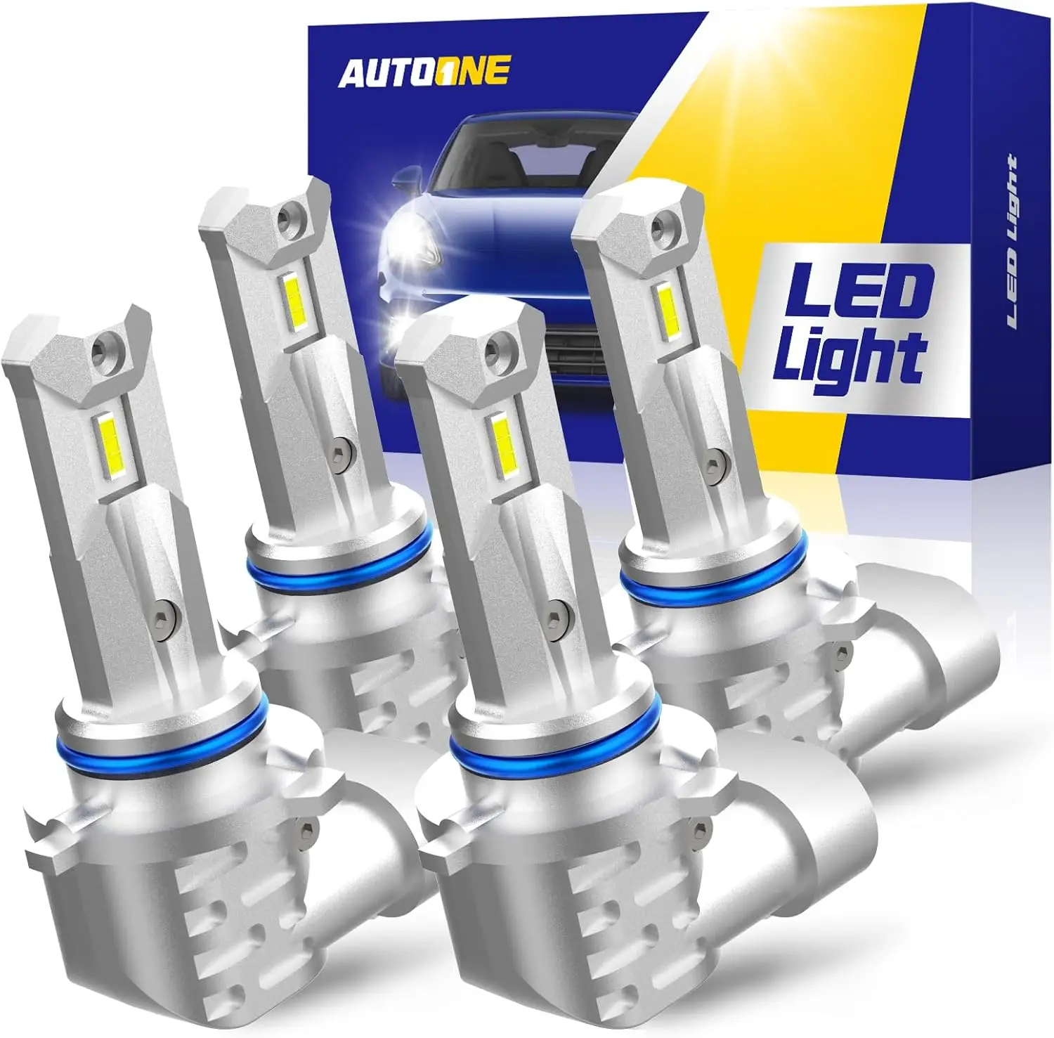

9005 9006 LED Bulbs Combo, 80000LM 6000K Cool White, Fanless Halogen Replacement Fog Light Bulbs, Non-Polarity Anti Flicker,