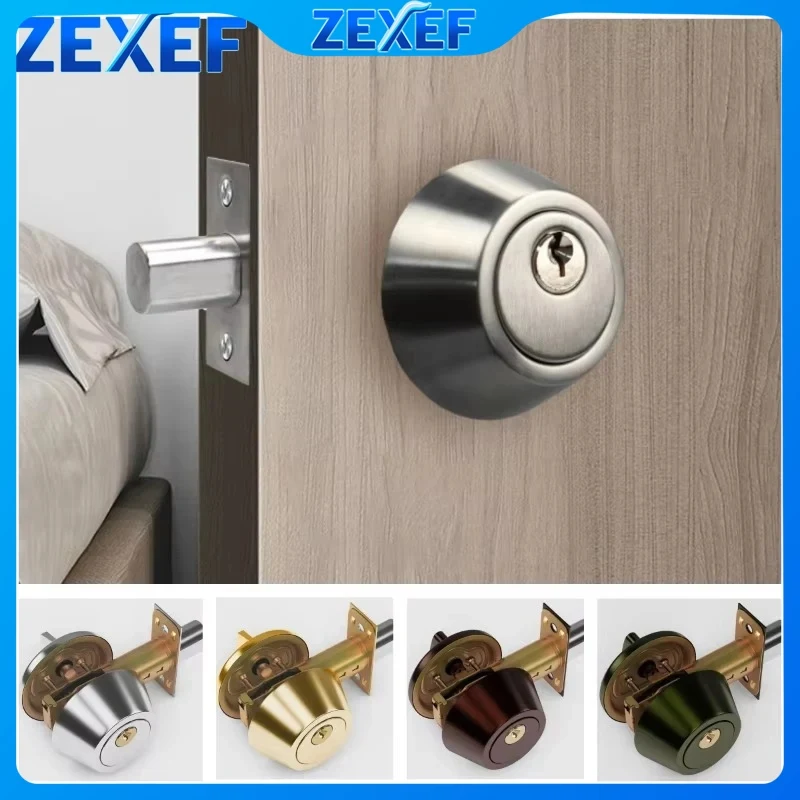 

ZEXEF бытовой невидимый дверной замок, односторонний круглый тупой замок, внутренние деревянные двери, противоугонный замок из нержавеющей стали