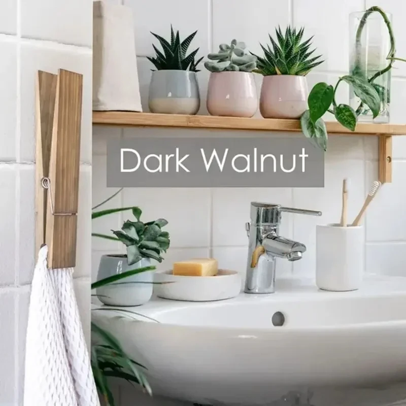 Promotion! Clothes Peg Bath Towel Holder Wall Mounted Non-Slip Wooden Towel Holder For Hanging Multipurpose Easy Installation