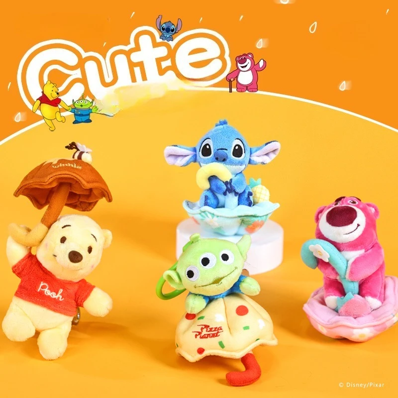 

Miniso подлинный Disney Winnie Bear Raining школьная сумка кулон плюшевый клубничный медведь кулон подвесной брелок подарок плюшевый кулон