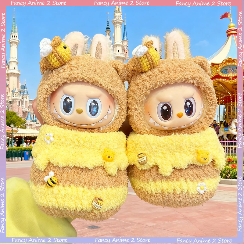 

Funny Honey Jar Costume Outfit for 17cm V1 V2 V3 Labubu Cute Mini Plush Doll Cosplay Clothing Handmade Fashion Dolls Accessories
