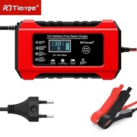 EU plug Car Battery Charger 12V 6A Pulse Repair  Smart Fast Charge AGM Deep Cycle GEL Lead-Acid Charger For Auto Motorcycle