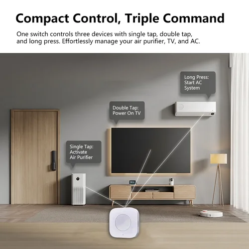 Imagen 2 del producto Aqara-Mini interruptor inalámbrico inteligente, botón de Control remoto Zigbee para seguridad del hogar, Control de una tecla Compatible con la aplicación Homekit