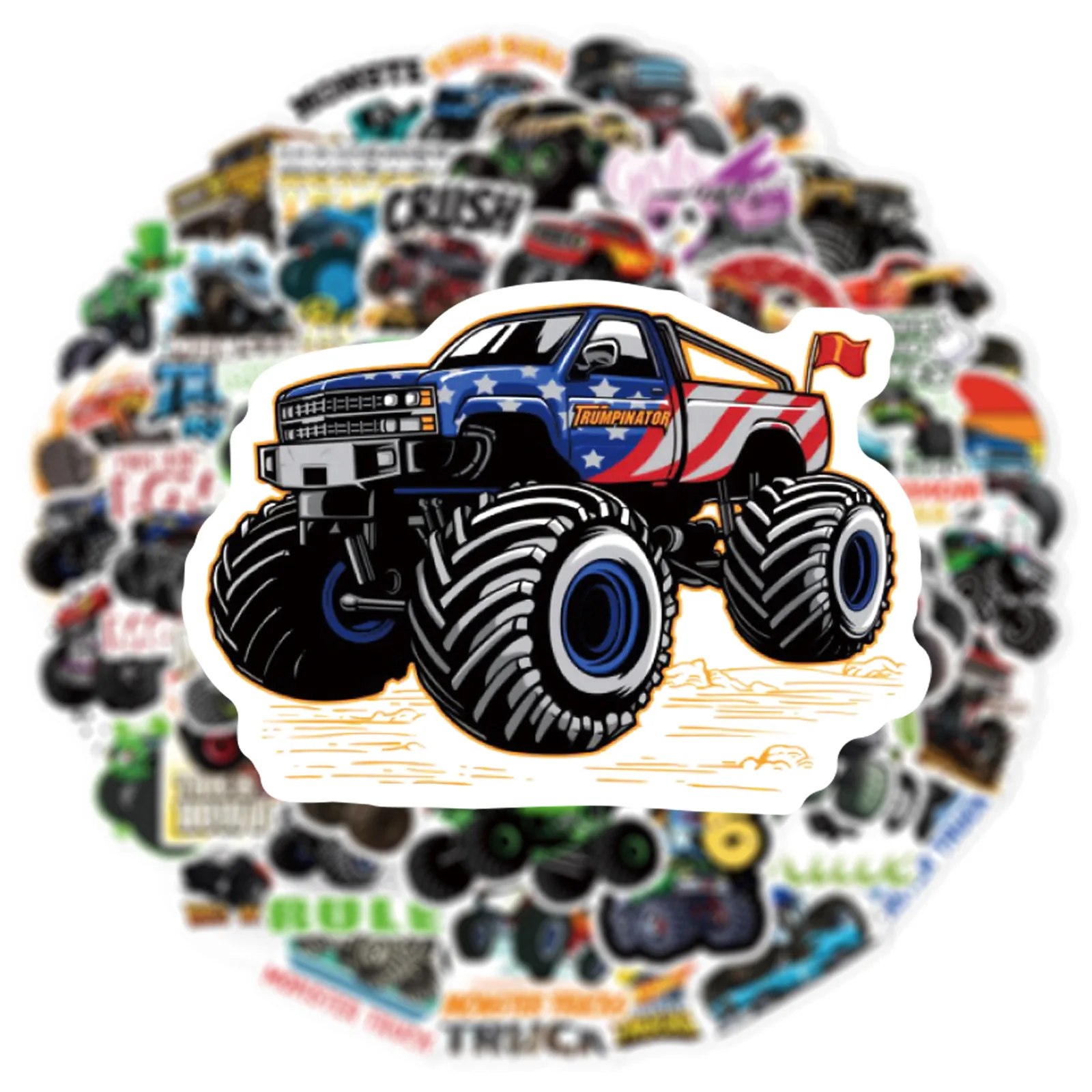 10/25/50pcs Monster Trucks Graffiti Stickers for DIY Kids Stationery Water Bottle Phone Car Motorcycle Skateboard Helmet