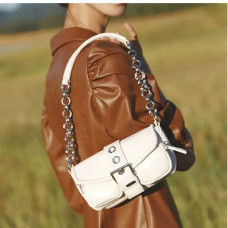 

2025 niche design mini retro circular chain shoulder and armpit new style French stick crossbody small bag bags