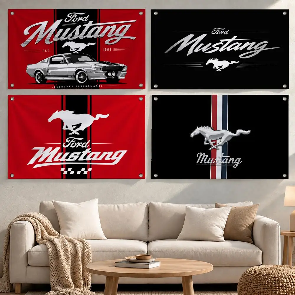 Brand Ford Mustang Flags Wall Flag Fabric Hanging Flag Room Decor Apartment Living Room Photo Corner
