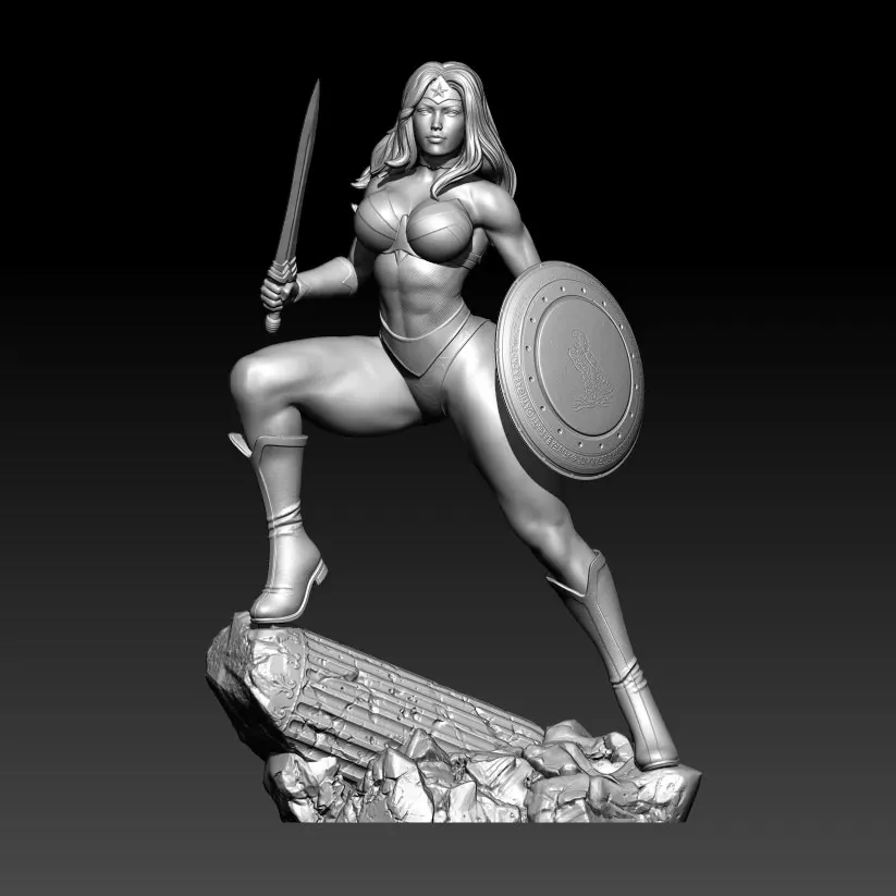 1/24  1/18  Resin Model Kit Wonder Warrior Girl Figure Unpainted No Color RW-1386