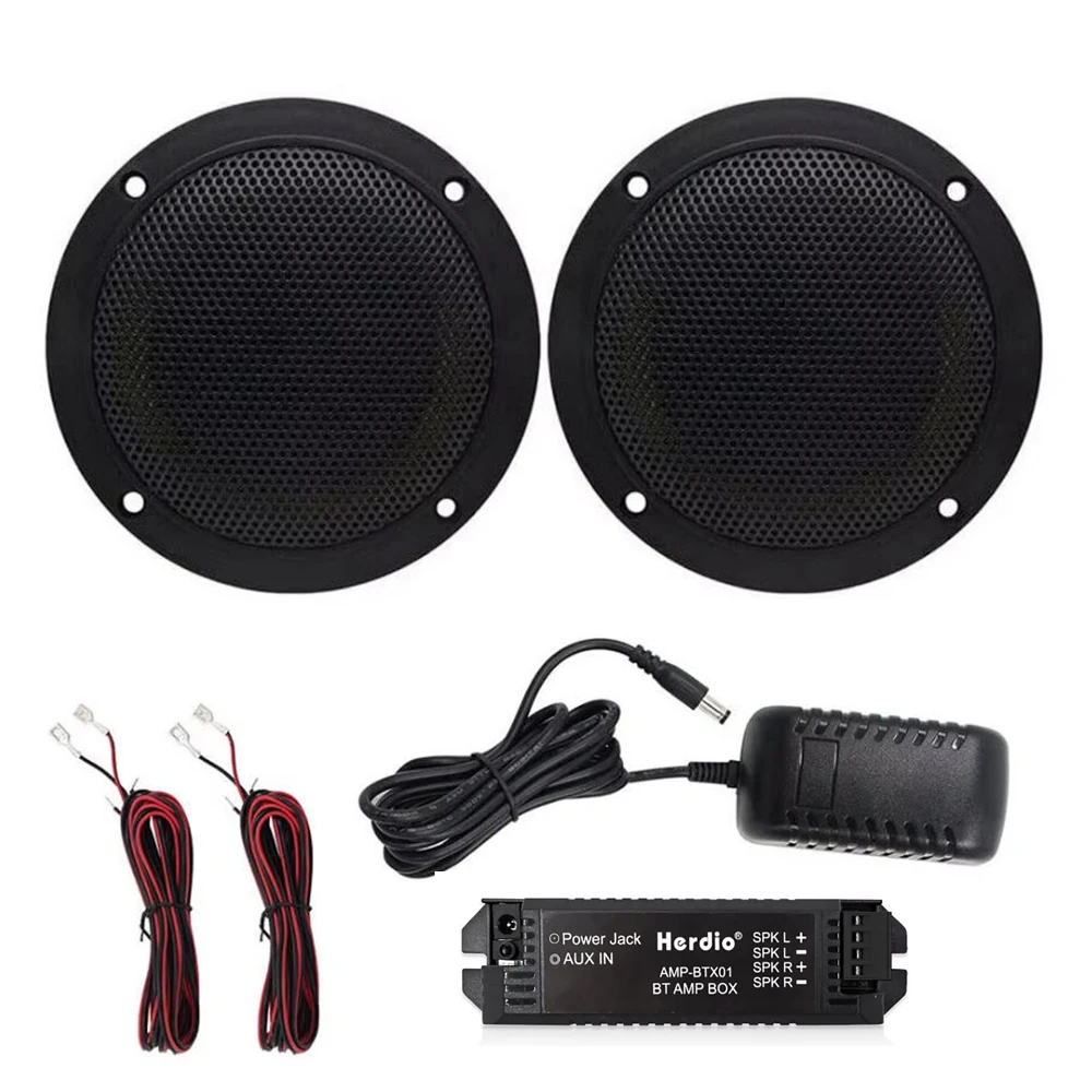 Herdio 4'' 160W Waterproof Marine Bluetooth Ceiling Speaker Background Music System In-Ceiling Speaker For Boat Bathroom Home