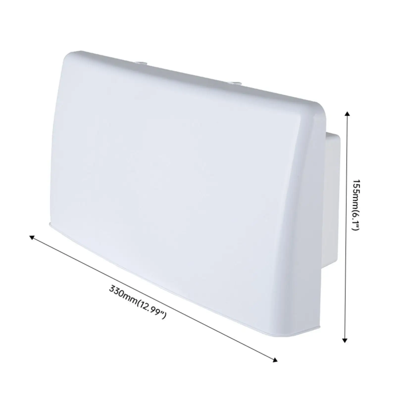 Aerodynamic RV Side Wall Vent Cover High Wind Resistant Louver Socket Base for Camper Trailer Exhaust