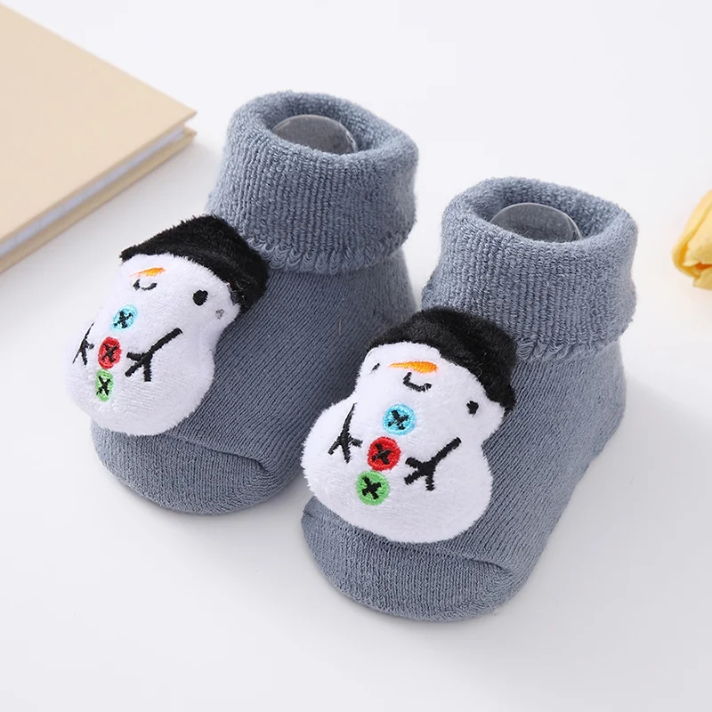 0-12M 3D Cartoon Infant Baby Short Socks Kids Children Socks for Newborn Girls Boys Nonslip Cotton Toddler Baby Christmas Socks