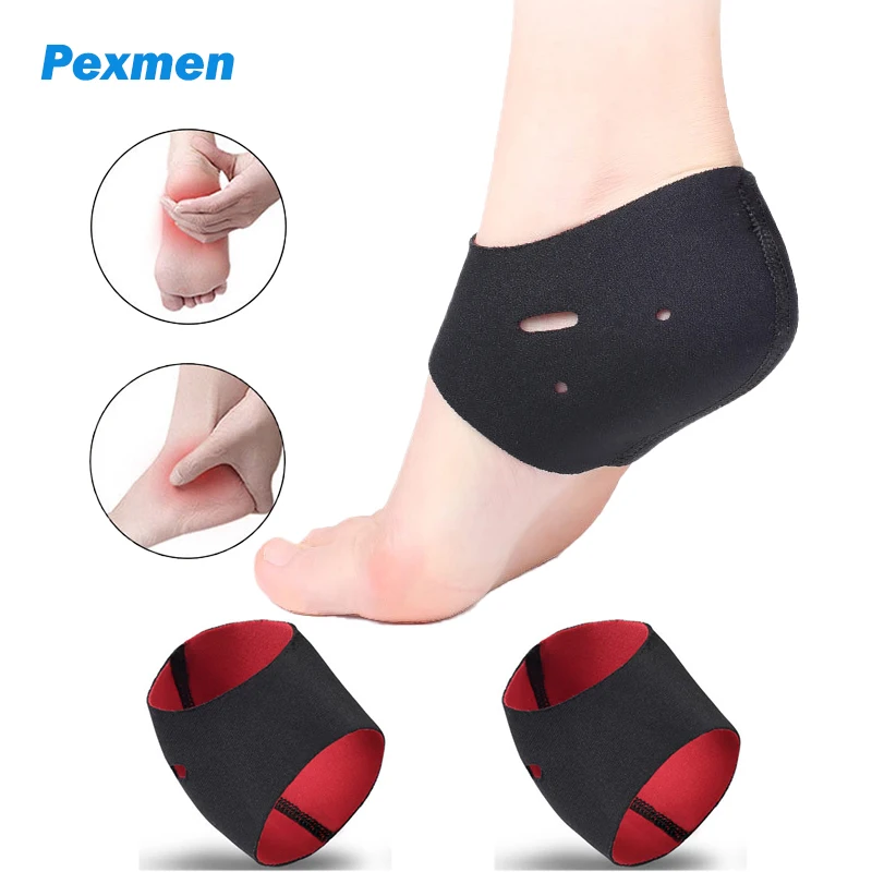 Pexmen 2Pcs/Pair Heel Cushions Cups for Achilles Bursitis Cracked Spur Foot Plantar Fasciitis Pain Relief Heel Protector Pads