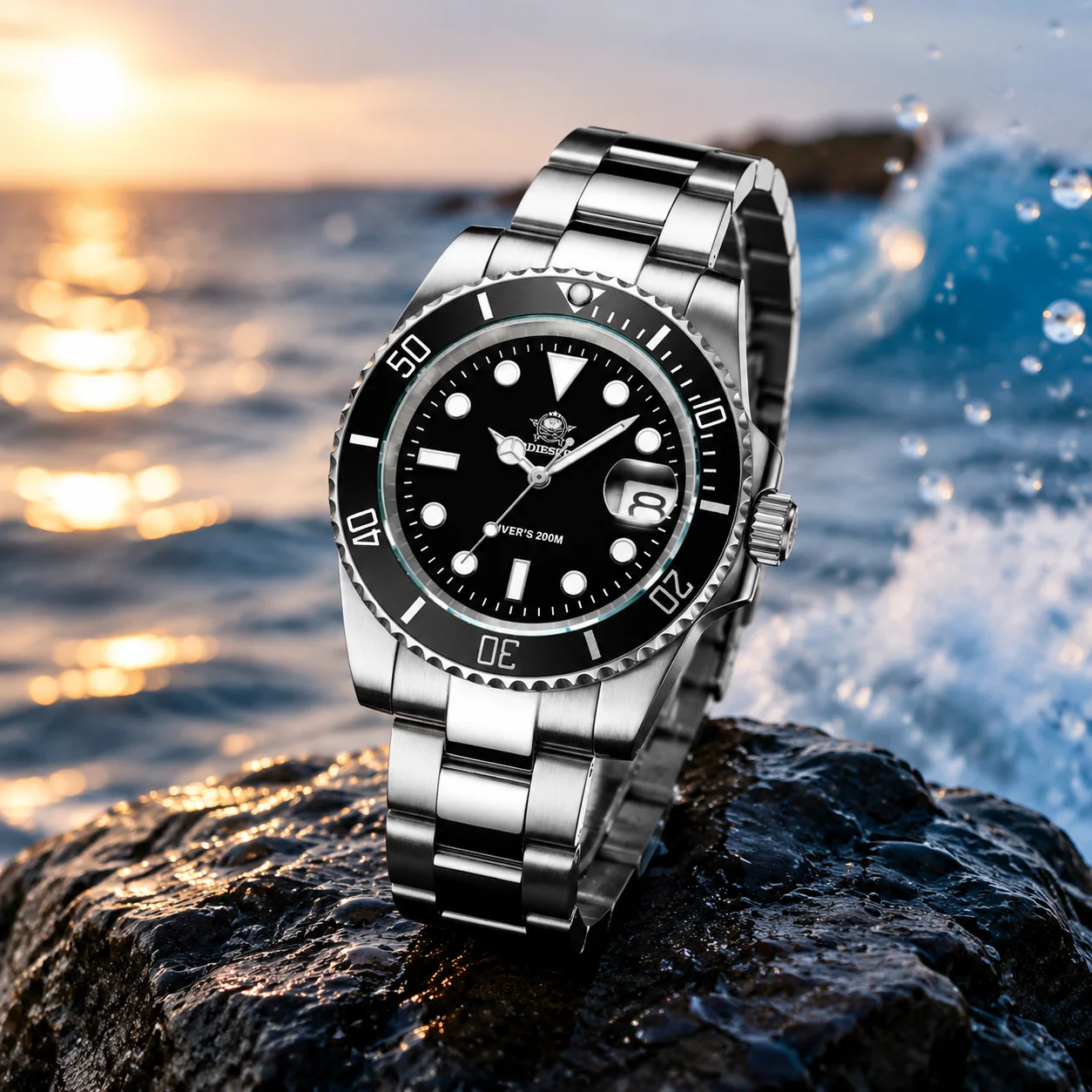 

ADDIESDIVE Luxury Quartz Watches Man High Quality Super Luminous Ceramic Bezel Sport Watch 200m Waterproof Stainless Steel Watch