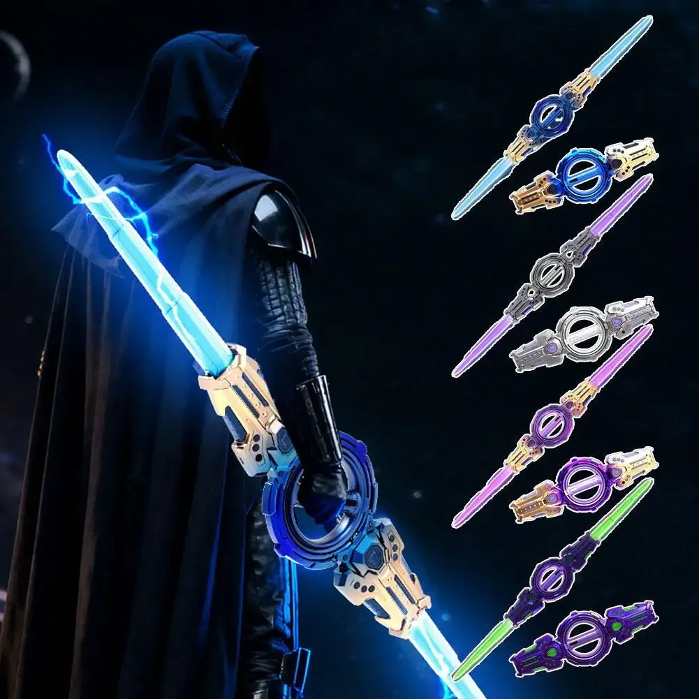 Outdoor Toy Bright Rotate Sword Multi-Color Flash LED Light Shine Cosplay Sword Toy Party Family Interactive Toy For Kids Adult image 4