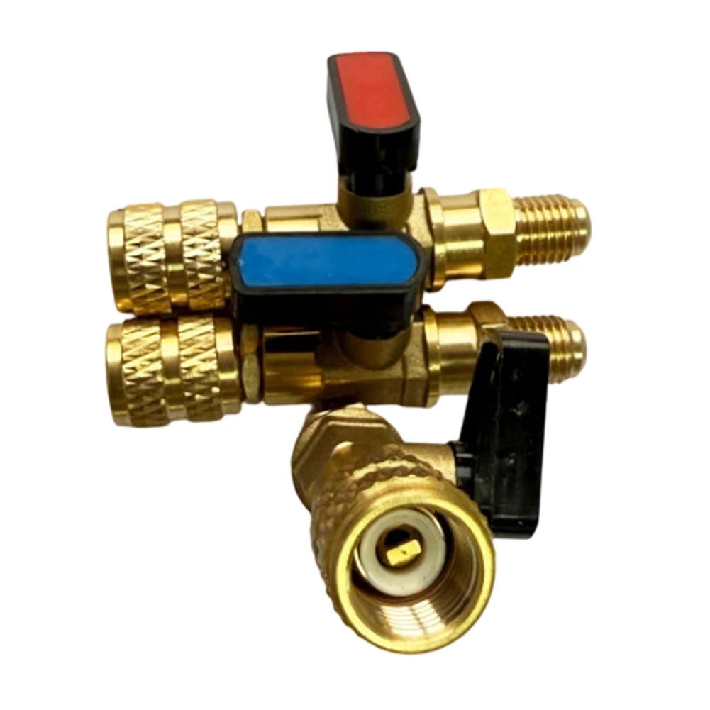 1/4SAE Ball Valves Adapter Fittings Air Conditioning Systems For R410A R32, R454A, R454B And R454C Systems HVAC Charging Service