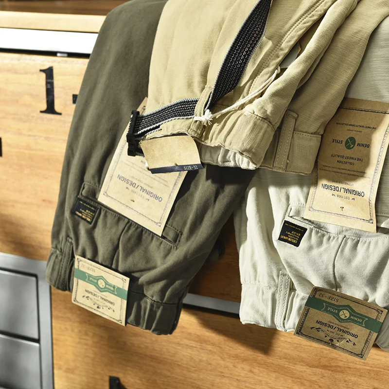 

Heavyweight Waed Cotton Casual Pants Men's Loose Straight Leg Khaki Pure Cotton Long Trousers Autumn Winter Faion Men's Wear