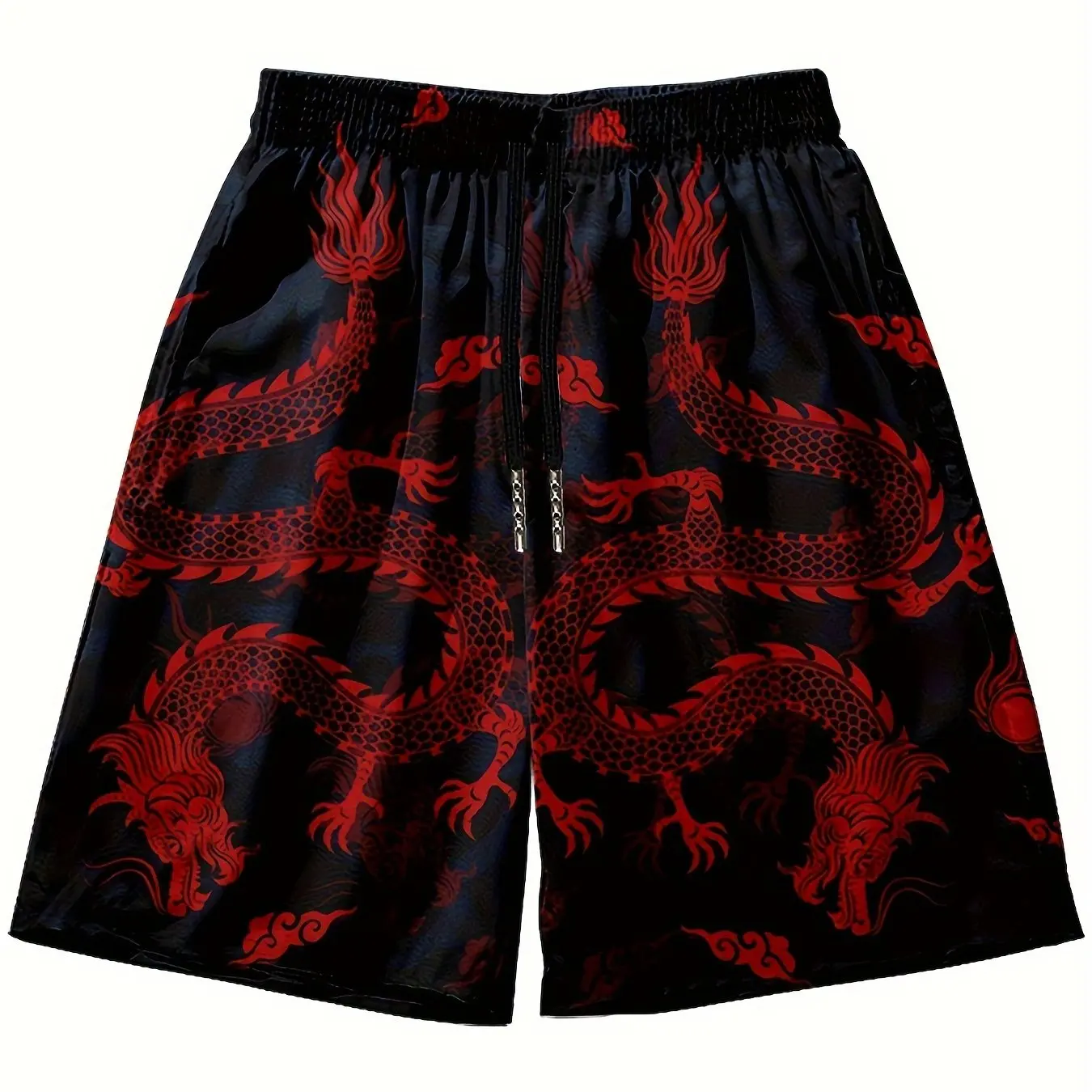 

2026 New Dragon Red Black Quick Dry Beach Shorts Men's Quick Drying Shorts Are Suitable for Daily and Training Wear Y2k