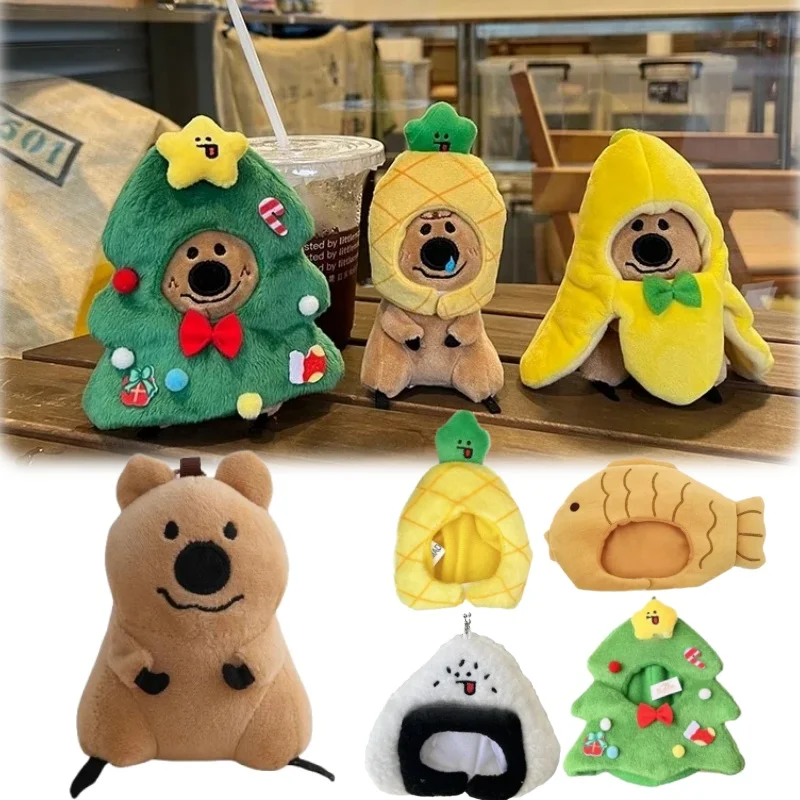 Cute Plush Animal Hood Keychain DIY Craft Kit for Christmas Gift Making Adorable Plush Animal Hat Keychain for Festive Decor