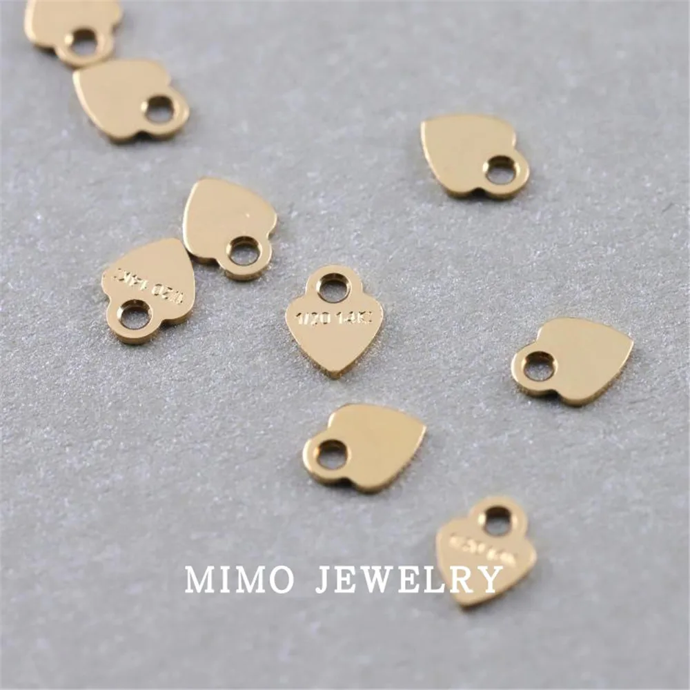 United States imports 14K Gold Filled heart shaped mini label pendant tail pendant accessories DIY accessories