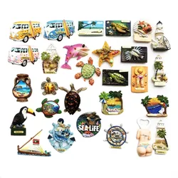 Asia Maldives Tourist Souvenir Fridge Magnets Decoration Articles Handicraft Magnetic Refrigerator Collection Gifts