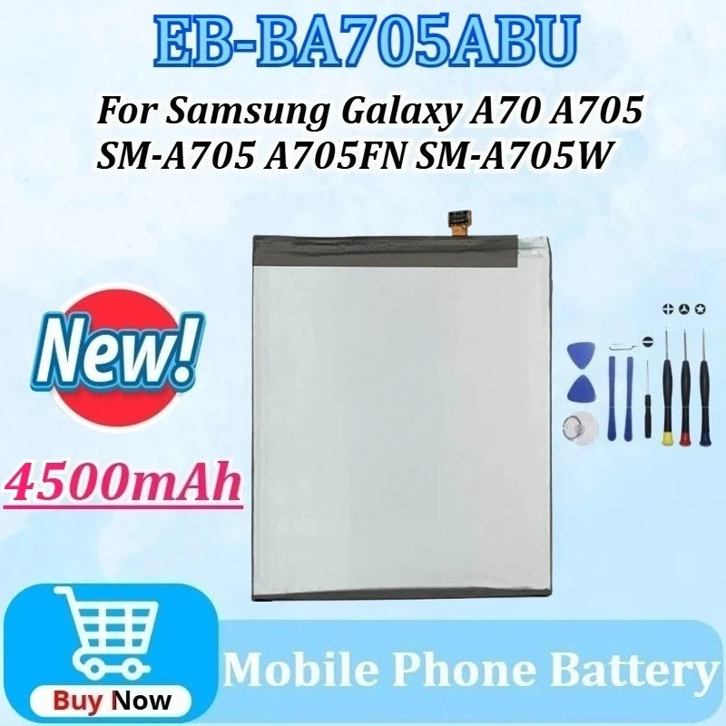 

EB-BA705ABU 4500mAh Replacement Battery for Samsung Galaxy A70 A705 SM-A705 A705FN SM-A705W A70S A707 Batteries with Tools